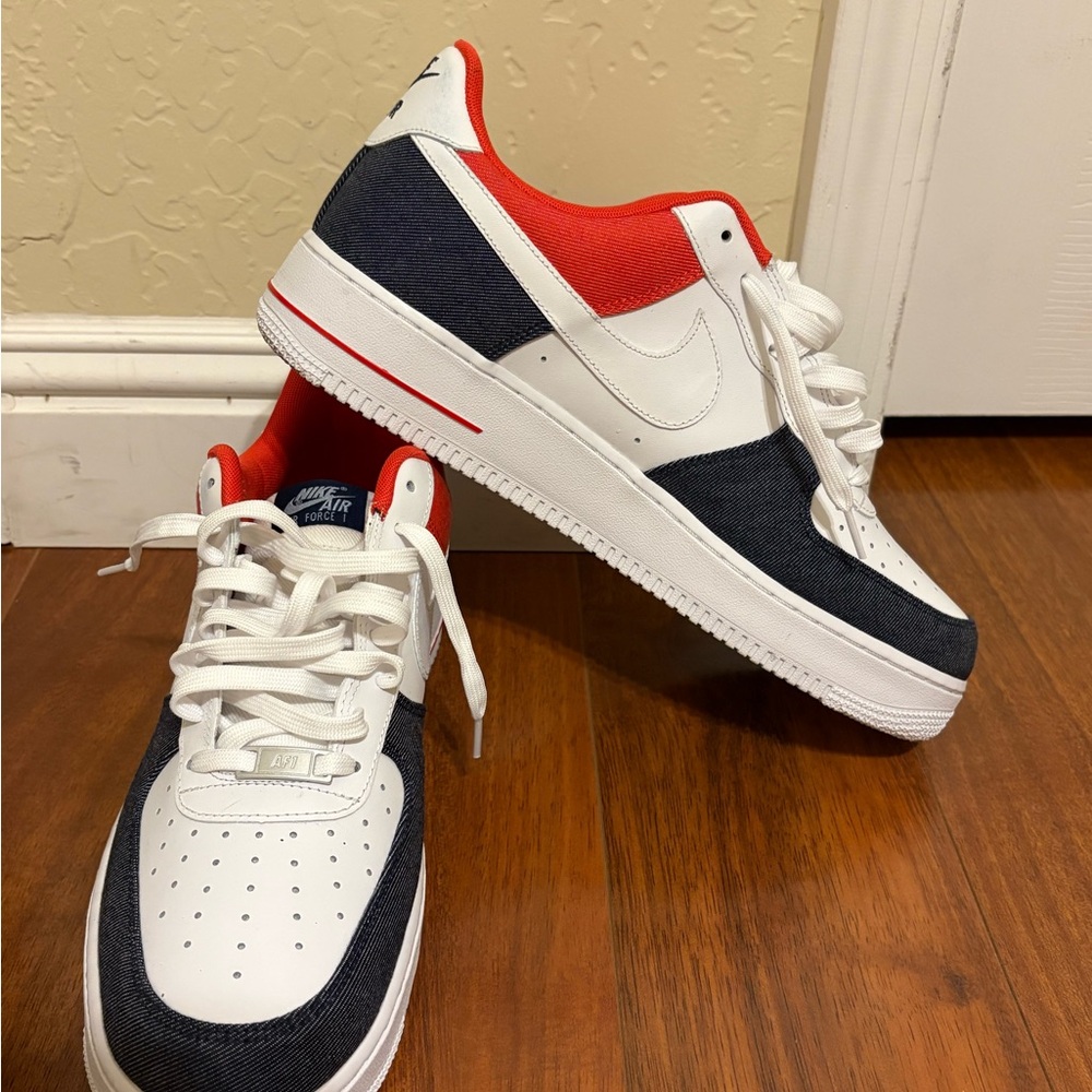 Nike Air Force 1 '07 LX 'White Red Denim' - Picture 10 of 12